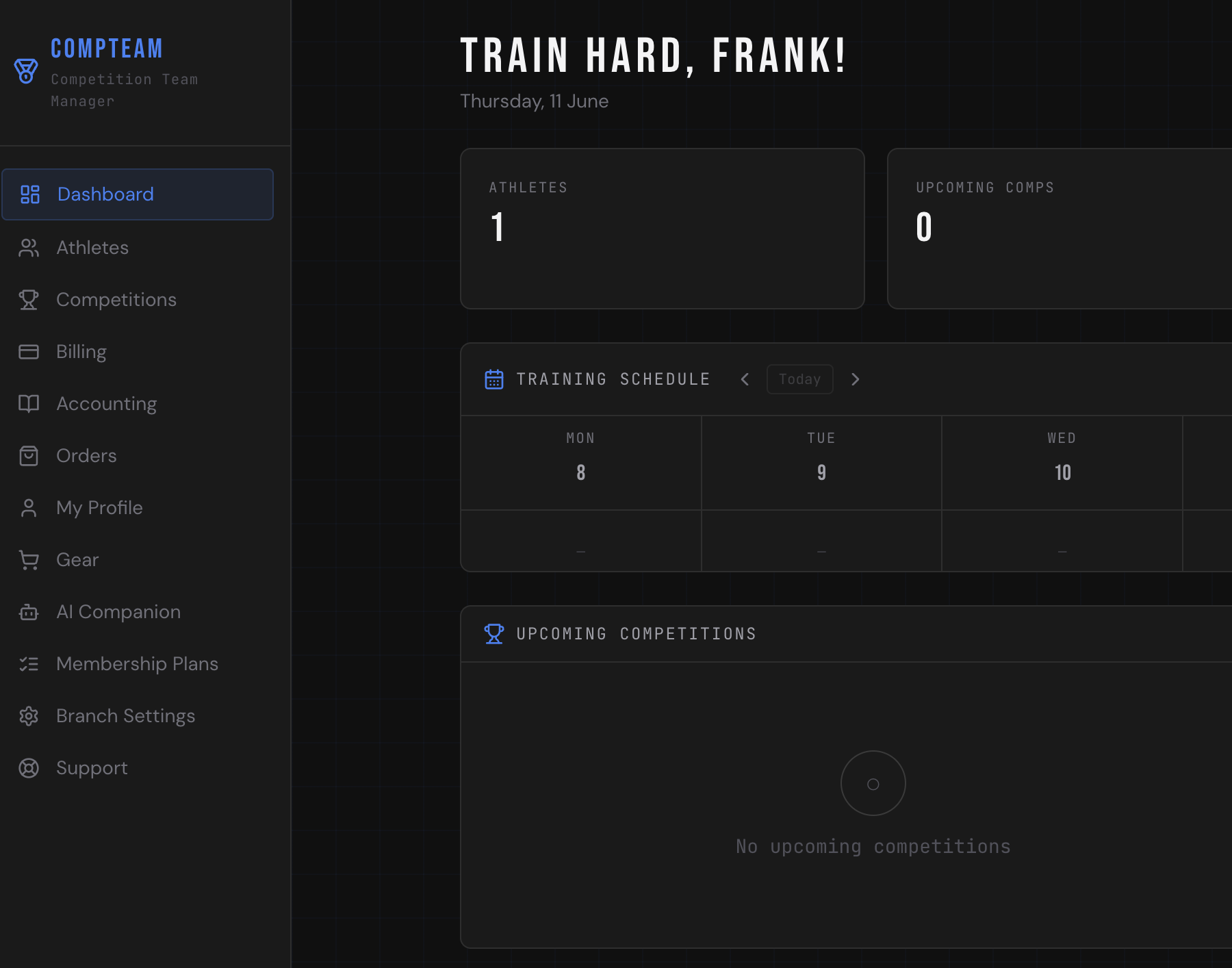 Branch admin dashboard