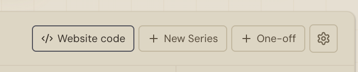 Website code button in the training schedule toolbar